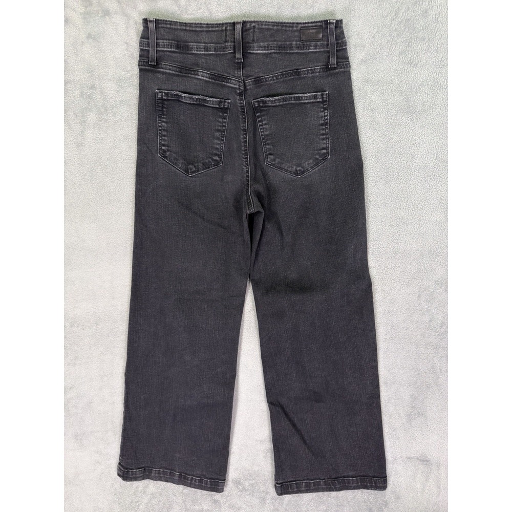 Paige Jeans Womens 27 Black Willow Denim Anessa Wide Leg High Rise Stretch - Picture 2 of 10
